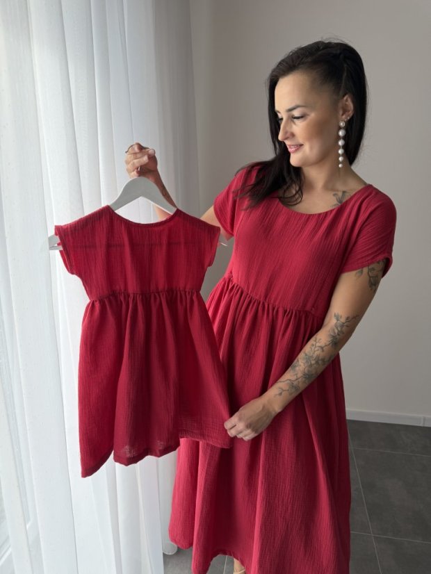 Maxi BOHO muslin dress - MOM AND DAUGHTER - various colors and patterns - Size: XL/2XL