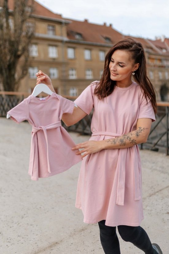 "Luna" Basic Dress - MUM AND DAUGHTER – Old pink