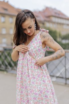 Nursing "Aura" dress - Flowers
