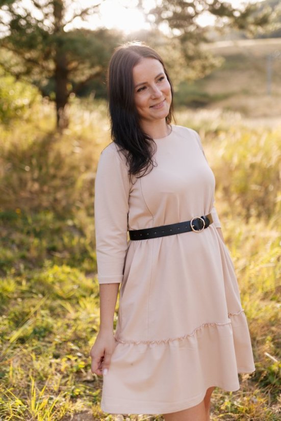 Teplákové šaty "Luna" belle – Beige - Velikost: M/L