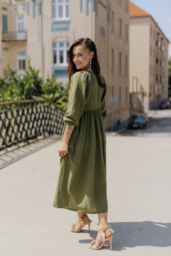 "Boho Breeze" dress - army green - Size: M/L