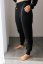 High-waisted sweatpants – black