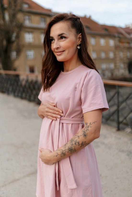 "Luna" Basic Dress - Old pink - Size: XL/2XL