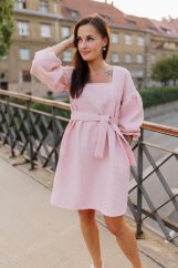 Waffle dress with PUFF sleeves - various colors
