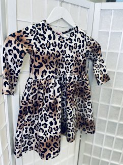 Dívčí teplákové šaty - leopard