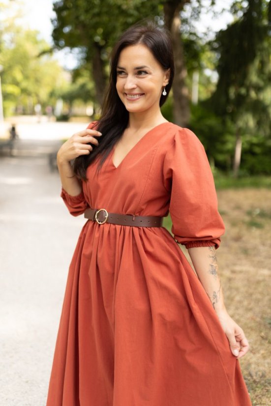 “Boho Cotton” Dress – Terracotta - Size: 3XL/4XL