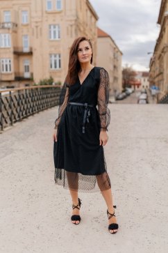 Elegantní zavinovací šaty - tečkované - Různé barvy