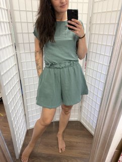 Mušelínový krátký set - dark mint