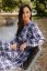 "Boho Flanel" dress MUM AND DAUGHTER - blue-pink cubes - Size: 3XL/4XL