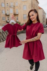 Šaty "Luna" Basic - MÁMA a DCERA – Bordová