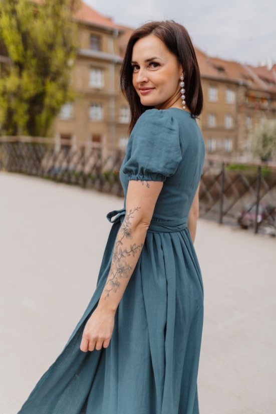 Linen wrap dress -  different colors