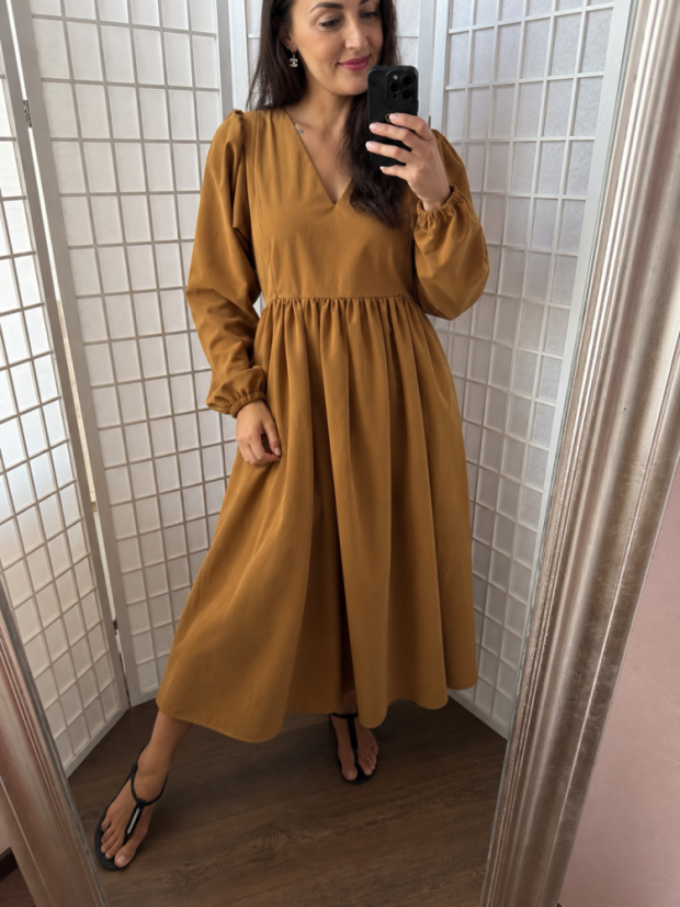 “Boho Cotton” Dress – Caramel - Size: XS/S