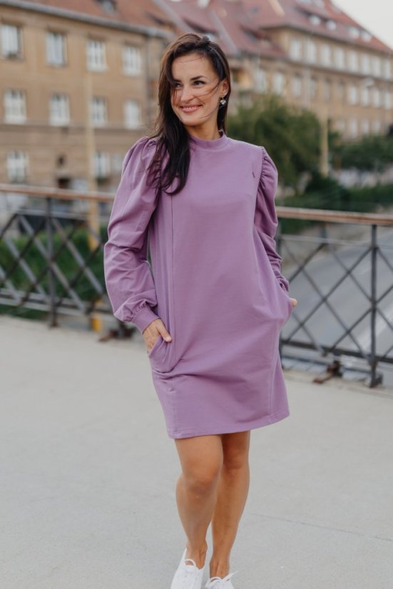 Oversize straight dress with a turtleneck - MOM and DAUGHTER - different colors