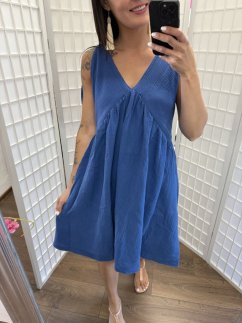 Breastfeeding "Aura" dress - Royal blue - short
