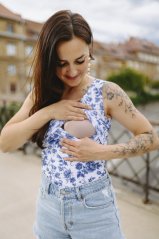 Tank breastfeeding top – blue flowers