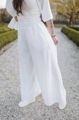 Long linen maxi pants - white