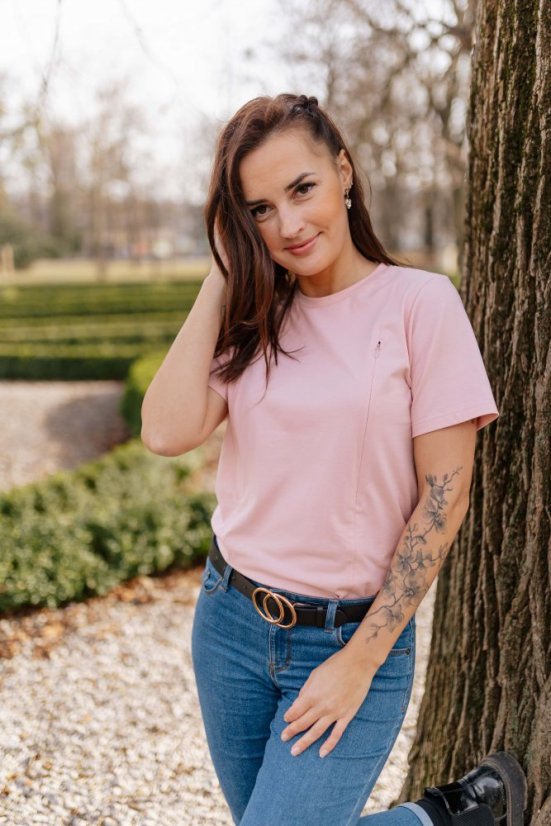 Oversized triko - MÁMA a SYN/DCERA - Starorůžová