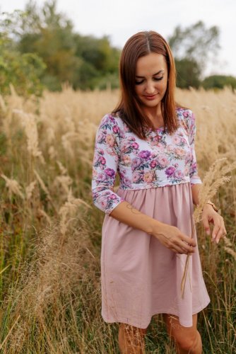 Breastfeeding dress - pink - Size: Tailor-made