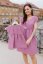 Cotton Dress "Waffle" - MOM AND DAUGHTER - mauve - Size: XL/2XL