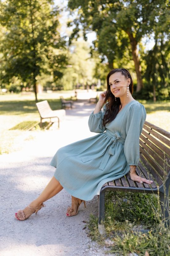 "Boho Breeze" dress - powder mint - Size: XL/2XL