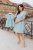 Cotton Dress "Waffle" - MOM AND DAUGHTER - light blue