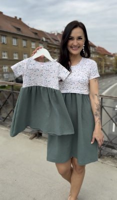 MATCHY Dress "Bohemia" Muslin - mint flowers