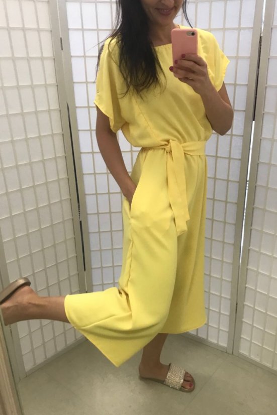 Elegant nursing jumpsuit- yellow - Size: UNI 2 (L -XL)
