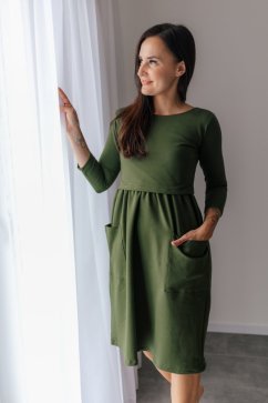 Tracksuit MIDI dress - Khaki