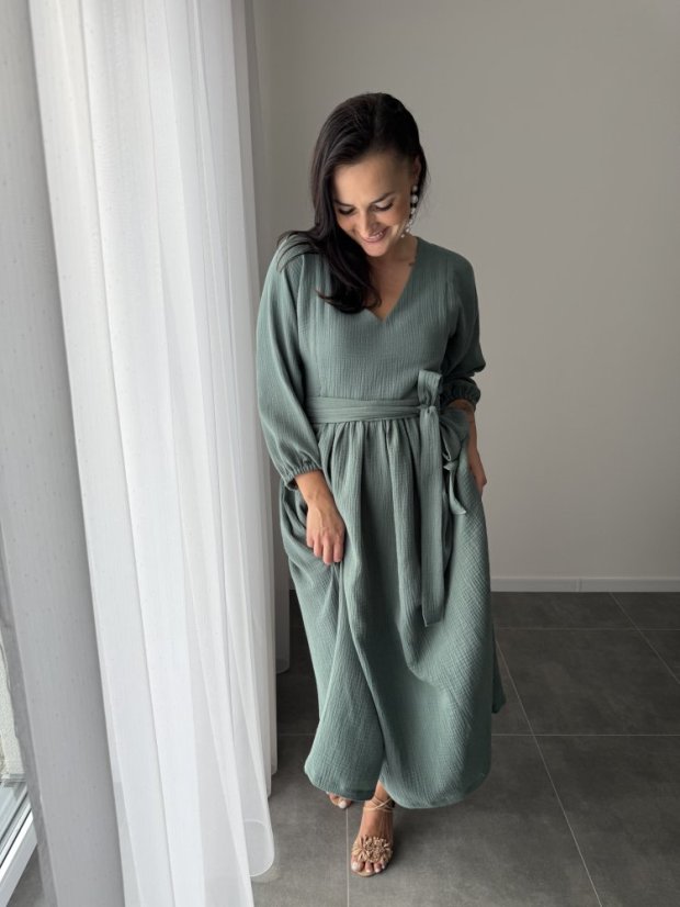 "Boho Breeze" dress - dark mint - Size: XS/S