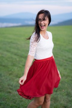 Formal dress "Grace" – Cream and Burgundy