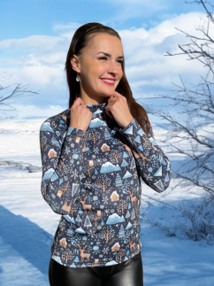 Thermal turtleneck with a mini stand-up collar - various colors and patterns