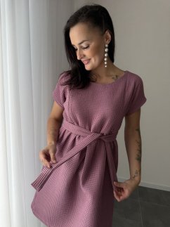 Cotton dress "Waffle" - mauve