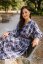 "Boho Flanel" dress MUM AND DAUGHTER - blue-pink cubes - Size: 3XL/4XL