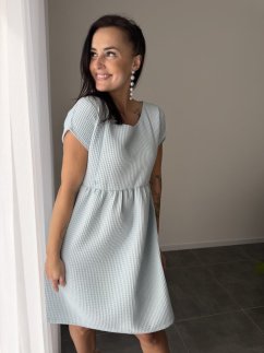 Cotton dress "Waffle" - light blue