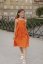 Girls linen "Aurela" Dress  -  orange
