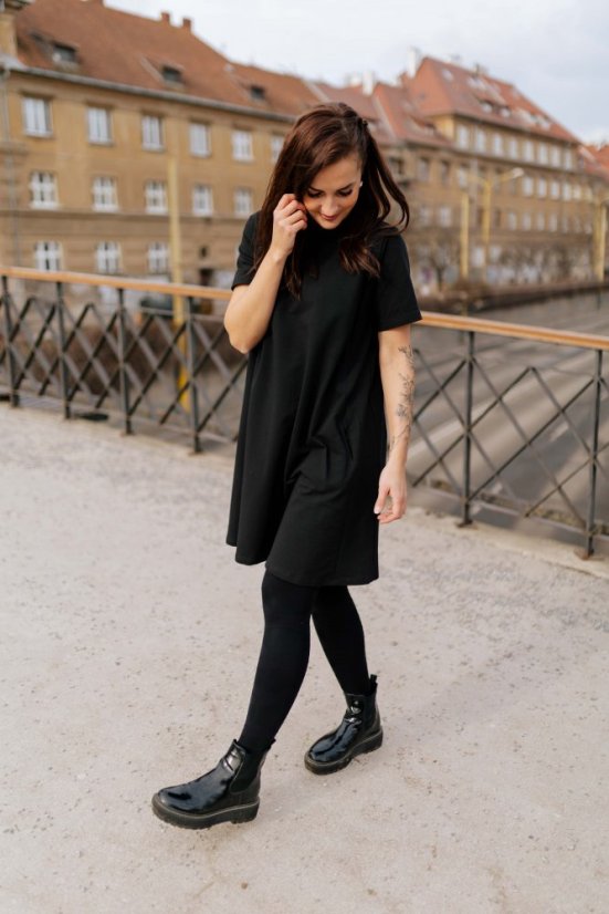 "Luna" Basic Dress – Black