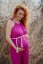 Bambusové šaty ke kojení – fuchsia - Velikost: UNI, Délka: MIDI