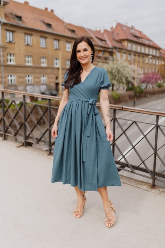 Linen wrap dress -  different colors