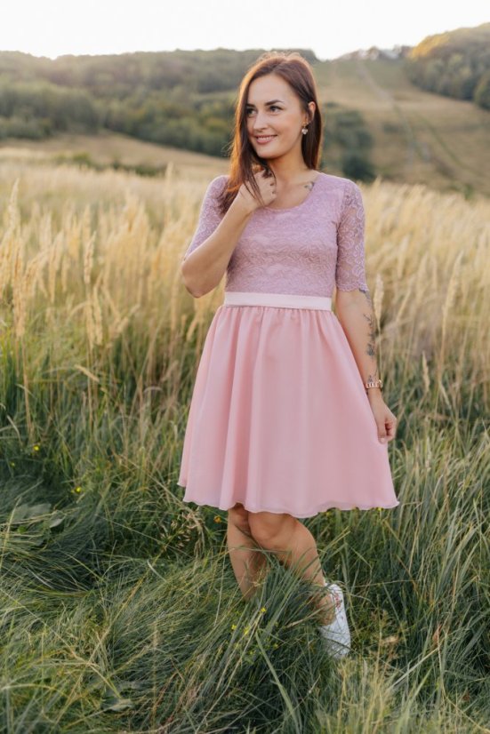 Formal breastfeeding dress - Old pink - Size: S