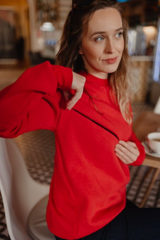 Warm Nursing Sweatshirt / Sweater  - Red