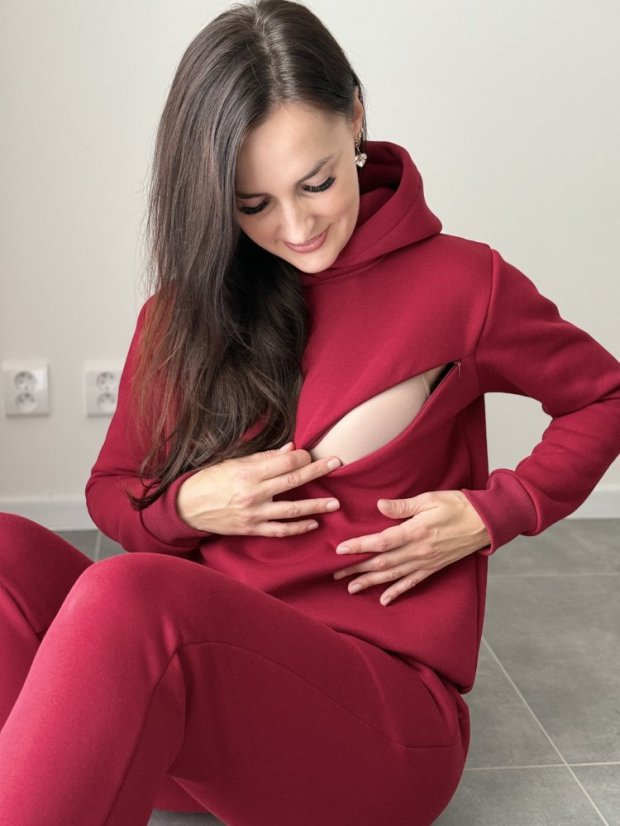 Teplá tepláková souprava bez kapuce - MAMA a MINI - různé barvy