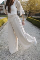 Long linen maxi pants - beige