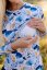 Cotton t-shirt - blue flowers - Size: XL