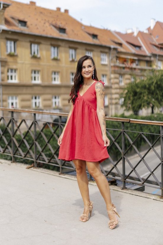 Breastfeeding "Aura" dress - dark red - Size: 3XL/4XL, Variant: For breastfeeding, Length: Long