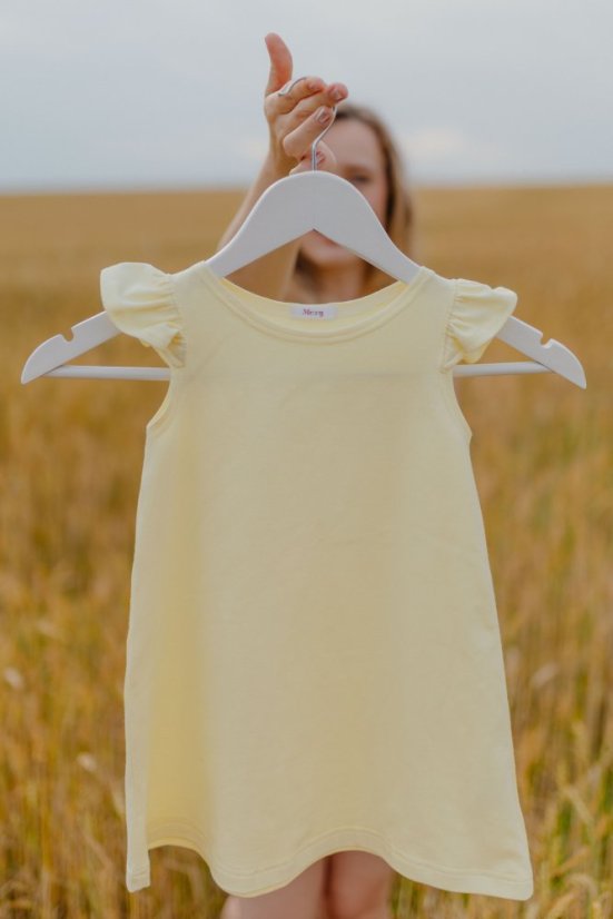 T-shirt dress MOM and DAUGHTER - banana