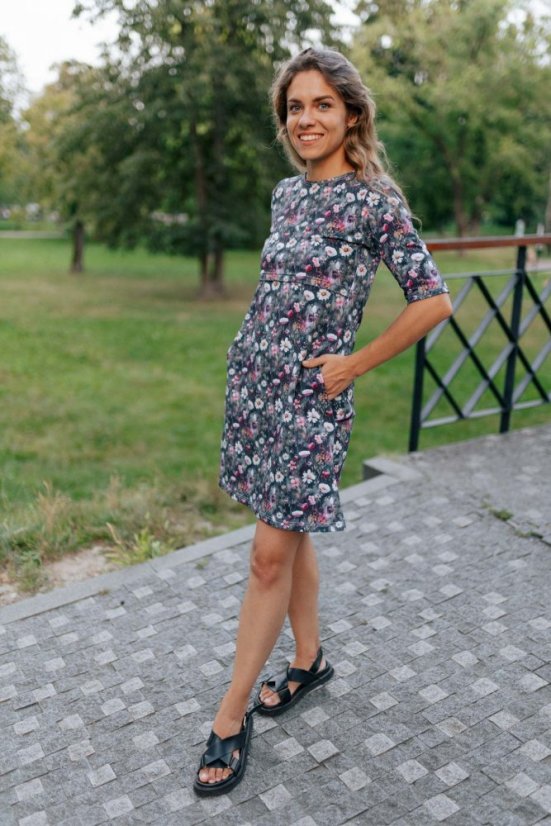 Ačkové šaty - kopretiny - Velikost: L