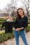 MATCHY knitted t-shirt - Gold hearts on black - Size: S