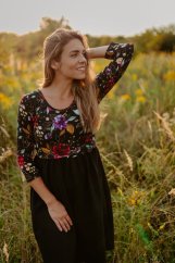 "Bohemia" dress - MOM and DAUGHTER - gold flowers on black