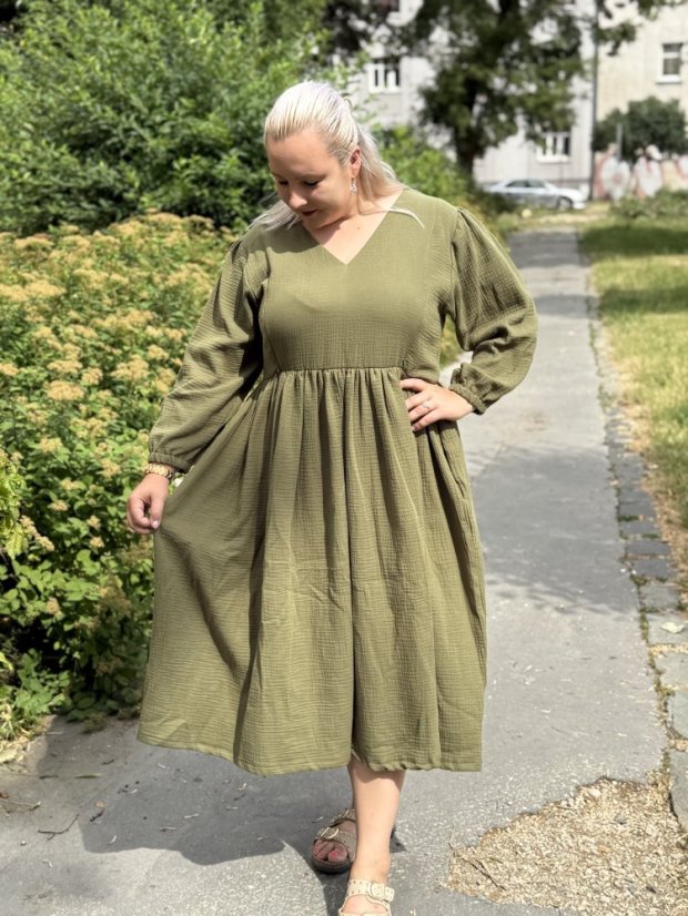"Boho Breeze" dress - army green - Size: M/L