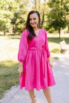 Šaty "Boho Breeze" - fuchsia